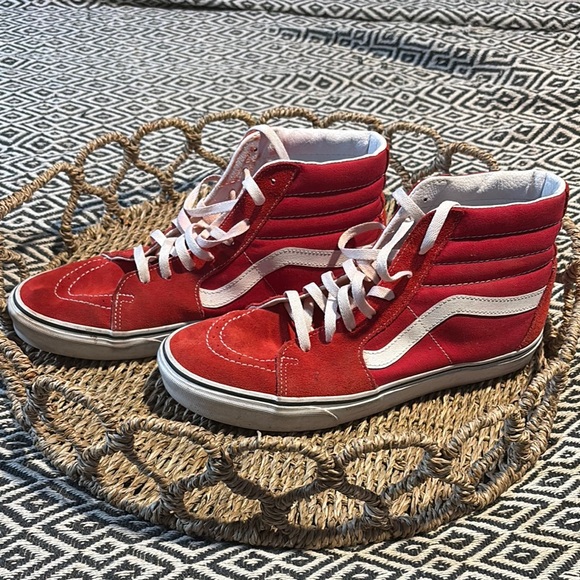 Vans Other - Vans Scarlet and Ivory High-Top Sneakers